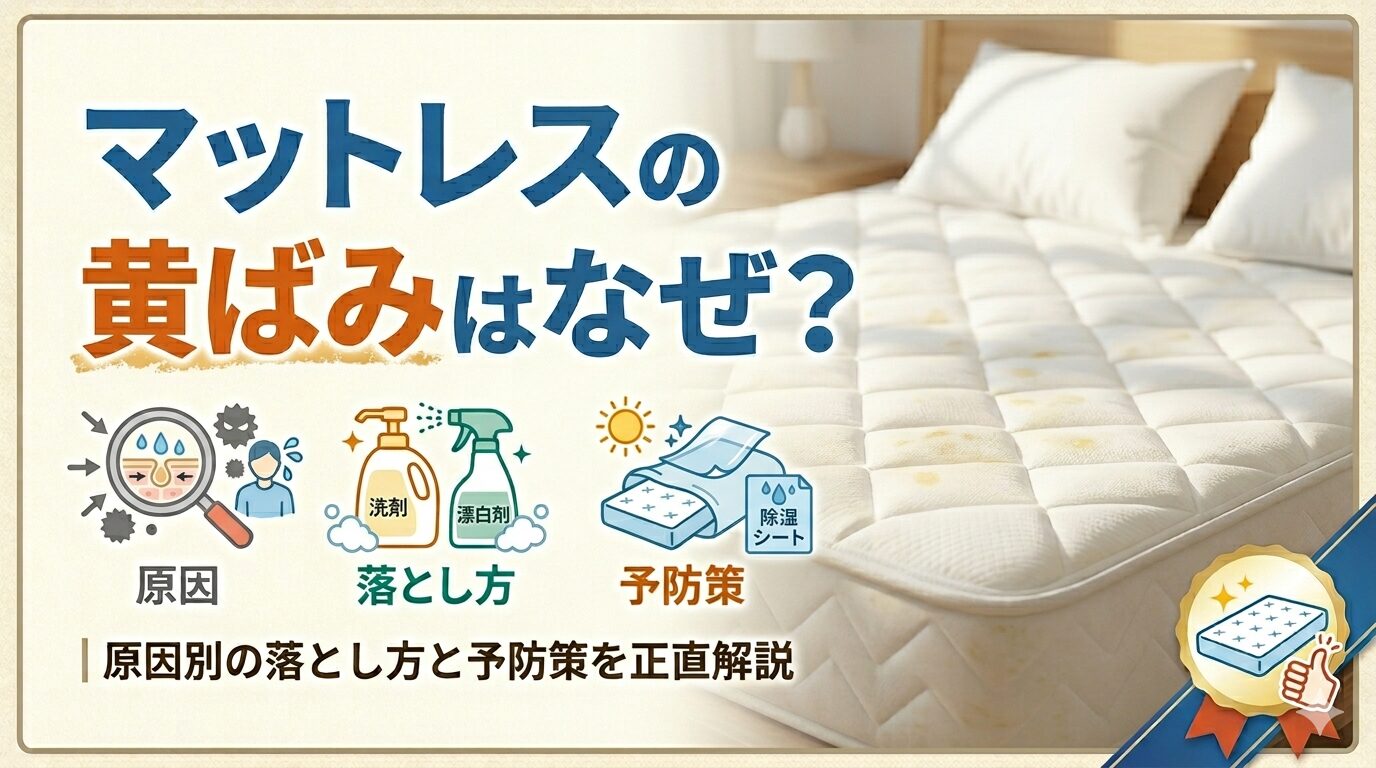 【2026年最新】マットレスの黄ばみはなぜ？原因別の落とし方と予防策を正直解説